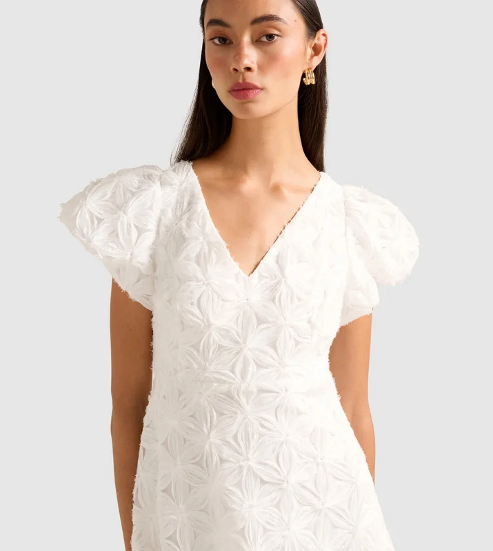 forever new  FLYNN Floral Textured Midi Dress for Women | Best Price UAE